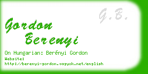 gordon berenyi business card